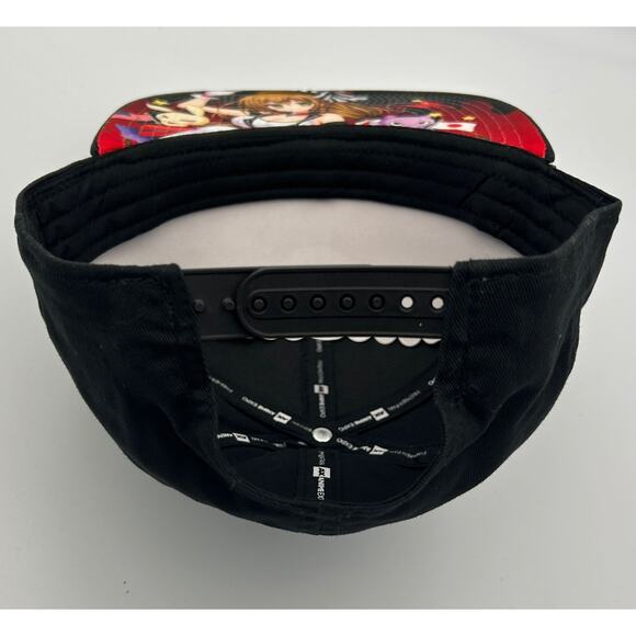 Anime Expo AX Hat Logo Streetwear Snapback Black Red Graffiti Drip Cap - Picture 5 of 6